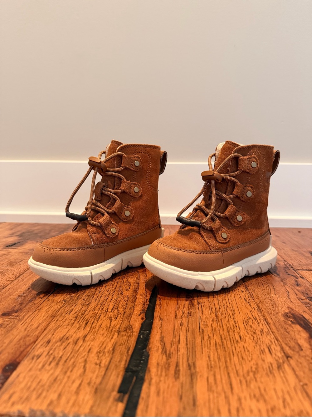 Kids Brown Suede Lace-Up Winter Boots